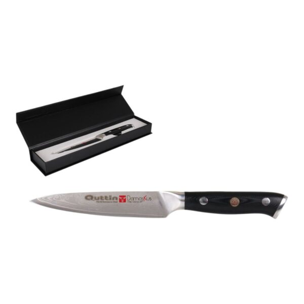 Küchenmesser Quttin Damaskus Schwarz Silberfarben 12 cm (2 Stück) – Bild 5