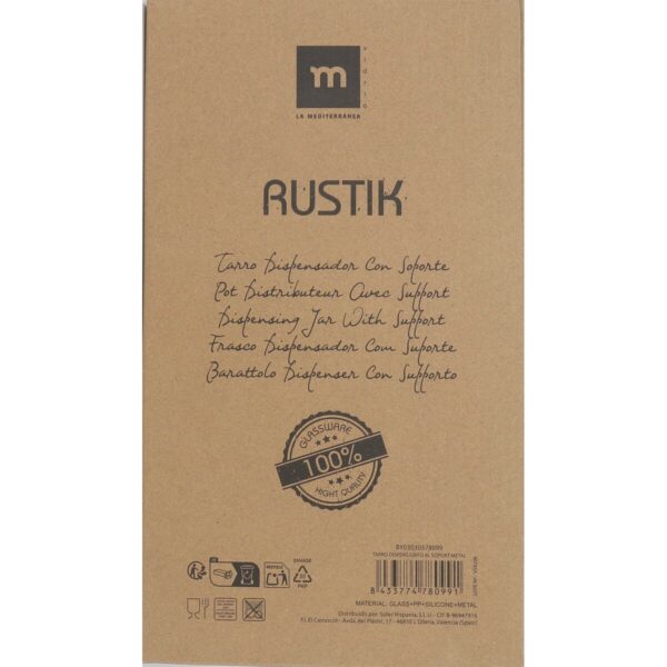 Getränkedispenser La Mediterránea Rustik Metall Glas 4 L 17 x 17 x 30,5 cm (4 Stück) – Bild 2