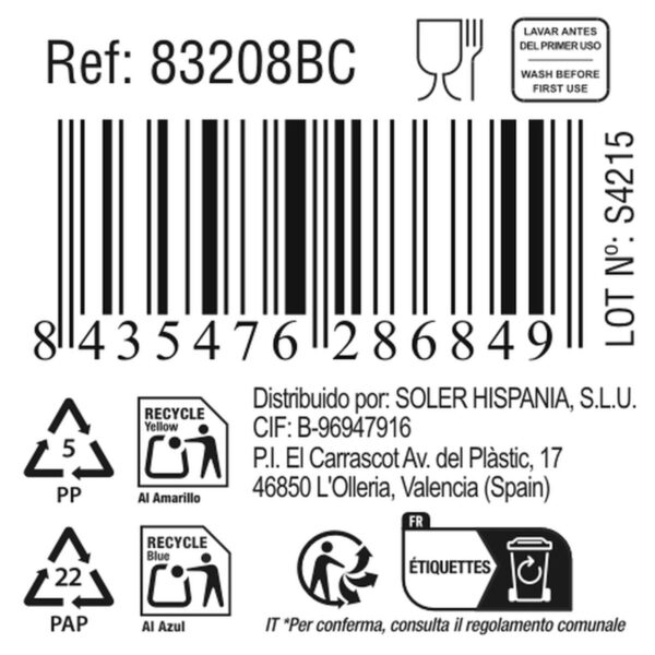 Glas-Flasche La Mediterránea Goethe 1 L (12 Stück) – Bild 2