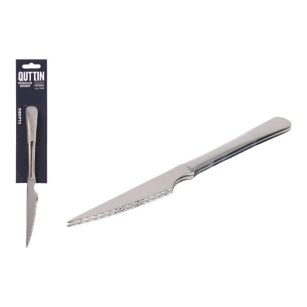 Steakmesser-Set Quttin Classic Silberfarben Edelstahl 21,5 x 1,9 cm 2 Stücke (12 Stück) – Bild 3