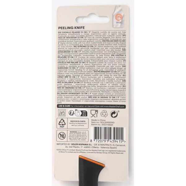 Schälmesser MasterChef Schwarz Silberfarben Edelstahl 7,5 cm (24 Stück) – Bild 3