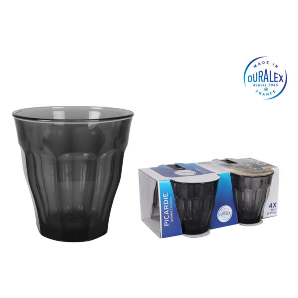 Wasserglas Duralex Picardie Schwarz Grau 250 ml 4 Stücke (12 Stück) – Bild 3