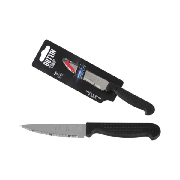 Schälmesser Quttin Laser Schwarz Silberfarben Edelstahl 8,5 cm (36 Stück) – Bild 3