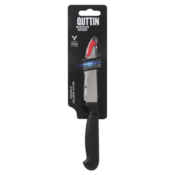 Schälmesser Quttin Laser Schwarz Silberfarben Edelstahl 8,5 cm (36 Stück) – Bild 2