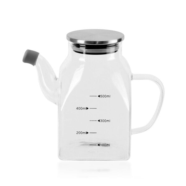 Ölfläschchen La Mediterránea Durchsichtig Silberfarben Metall Borosilikatglas 0,5 L (12 Stück) – Bild 2
