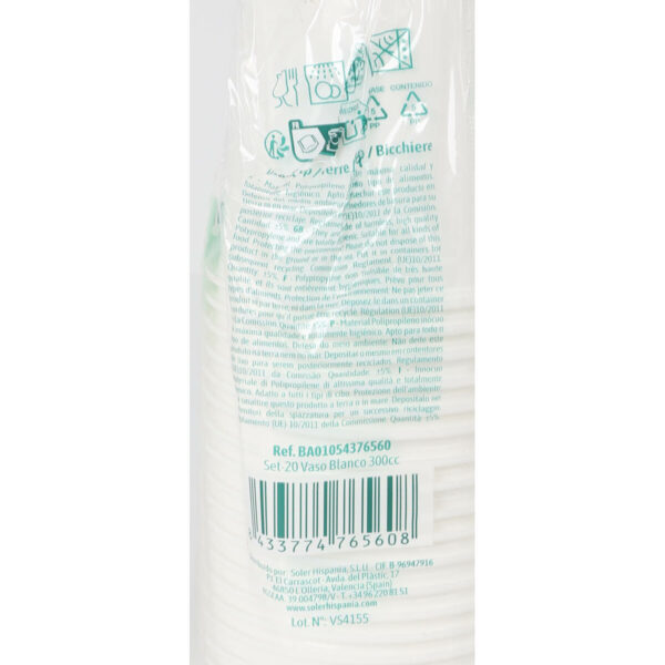 Gläserset Algon Weiß 300 ml 20 Stücke (24 Stück) – Bild 2