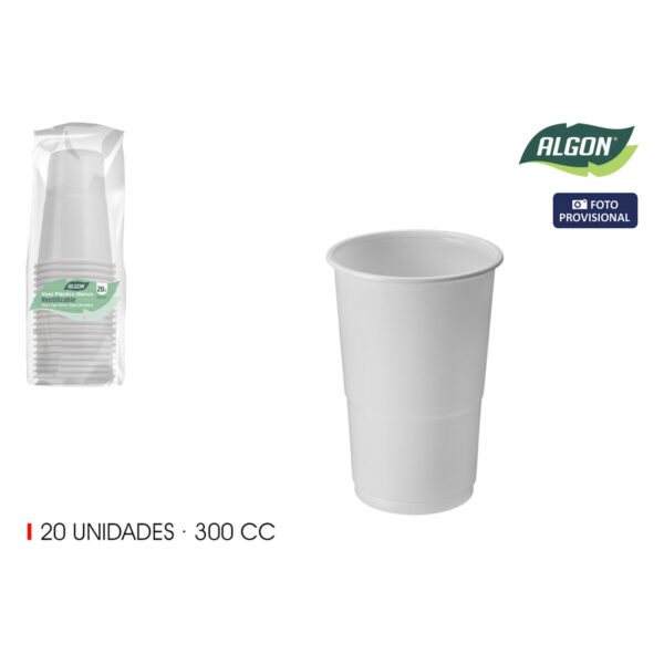 Gläserset Algon Weiß 300 ml 20 Stücke (24 Stück) – Bild 4