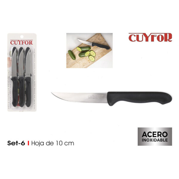 Messerset Cuyfor Filo Schwarz Silberfarben 6 Stücke (24 Stück) – Bild 5