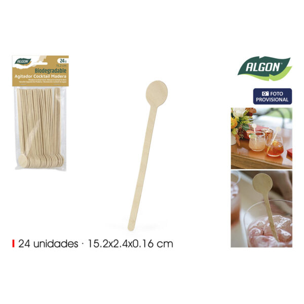 Löffel-Set Algon Holz 15,2 cm 24 Stücke (18 Stück) – Bild 2