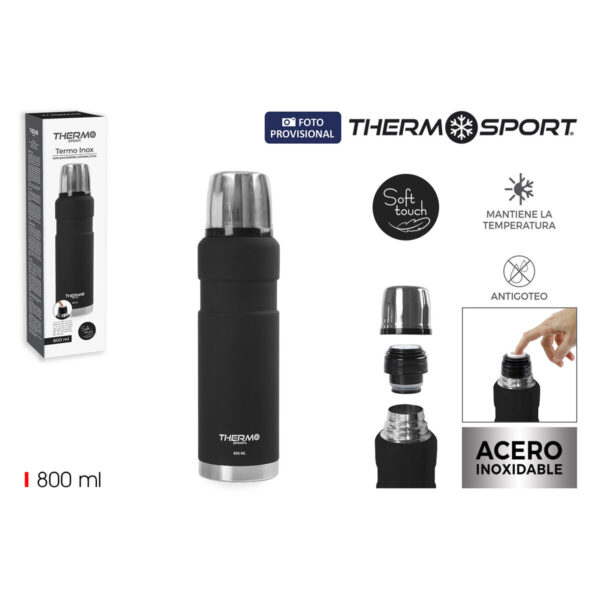 Thermosflasche ThermoSport Schwarz 0,8 L (6 Stück) – Bild 8