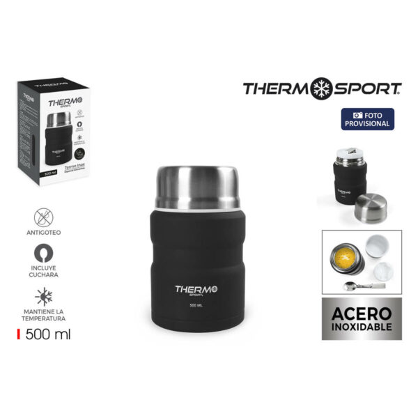 Thermoskanne für Lebensmittel ThermoSport Schwarz Stahl 500 ml (6 Stück) – Bild 3