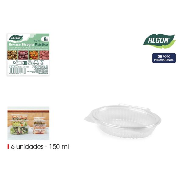 Mehrweg-Lebensmittelschalen Algon OPS 150 ml 14,6 x 11,3 x 3 cm (6 Stücke) (24 Stück) – Bild 2