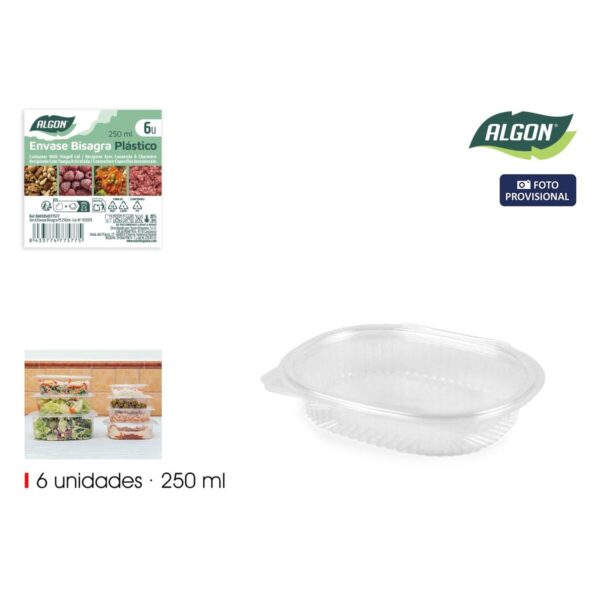 Mehrweg-Lebensmittelschalen Algon OPS 250 ml 15,8 x 12,9 x 3 cm (6 Stücke) (24 Stück) – Bild 2