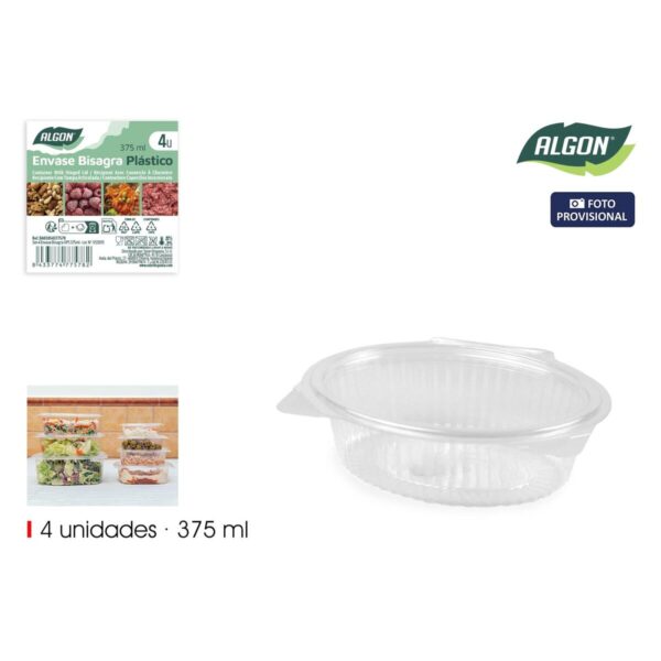 Mehrweg-Lebensmittelschalen Algon OPS 375 ml 16 x 12,7 x 4,7 cm (4 Stücke) (24 Stück) – Bild 2