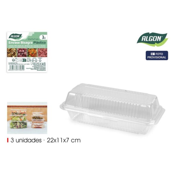 Mehrweg-Lebensmittelschalen Algon OPS 22 x 11 x 7 cm (3 Stücke) (24 Stück) – Bild 2