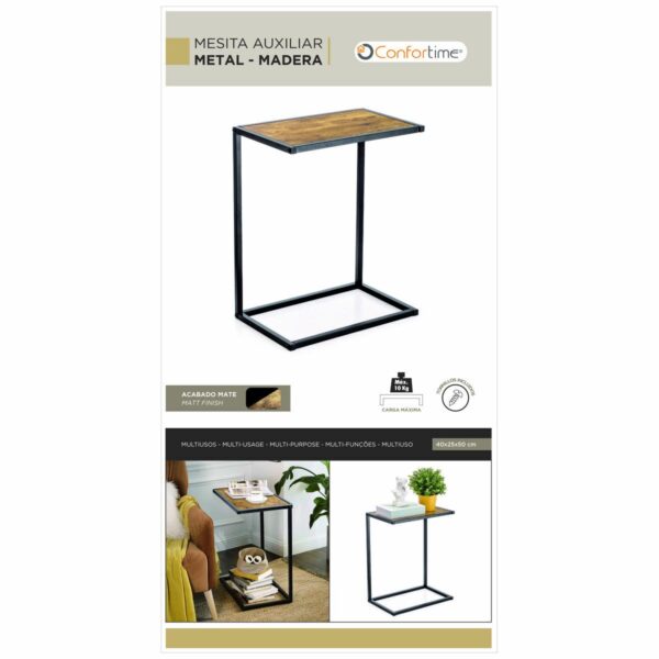 Beistelltisch Confortime Braun Schwarz 40 x 25 x 50 cm (3 Stück) – Bild 5