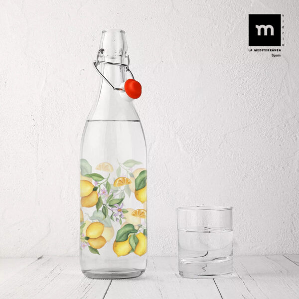 Glas-Flasche La Mediterránea Glas 1 L (12 Stück) – Bild 3