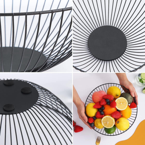 Obstschale Confortime Schwarz Metall 24,5 x 24,5 x 10 cm (12 Stück) – Bild 4