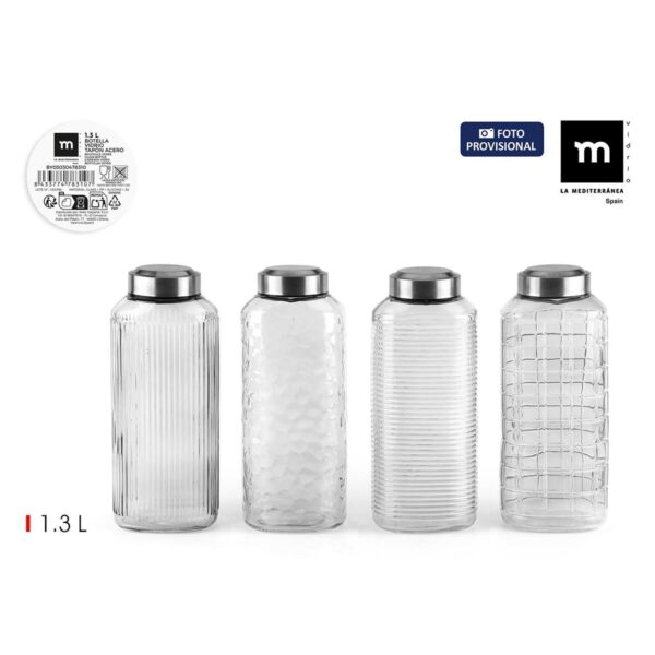 Glas-Flasche La Mediterránea Glas Stahl 1,3 L (12 Stück) – Bild 2