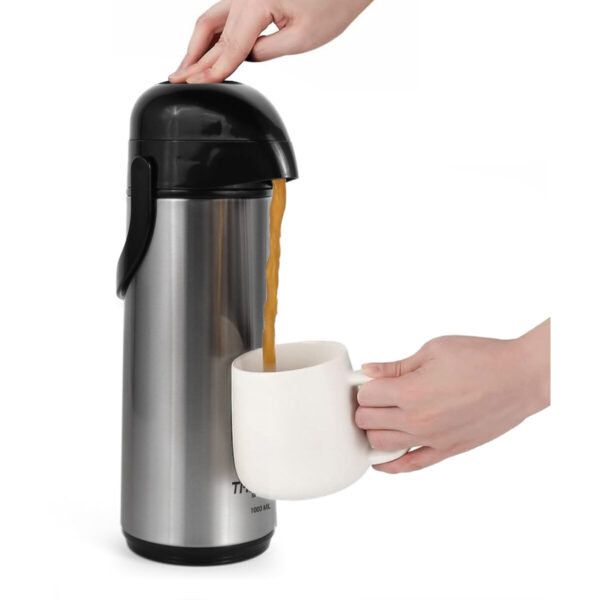 Thermosflasche ThermoSport Silberfarben 1 L (6 Stück) – Bild 4