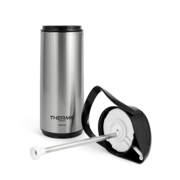 Thermosflasche ThermoSport Silberfarben 1 L (6 Stück) – Bild 6