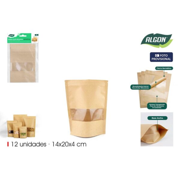Wiederverwendbare Säcke für Lebensmittel Algon 14 x 20 x 4 cm 12 Stücke (18 Stück) – Bild 2
