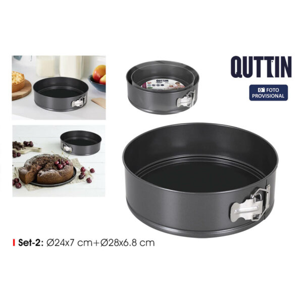 Kuchenspringform Quttin Schwarz 24 x 7+28 x 6,8 cm 2 Stücke (6 Stück) – Bild 4