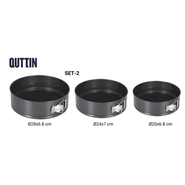 Kuchenspringform Quttin Schwarz 24 x 7+28 x 6,8 cm 3 Stücke (6 Stück) – Bild 8