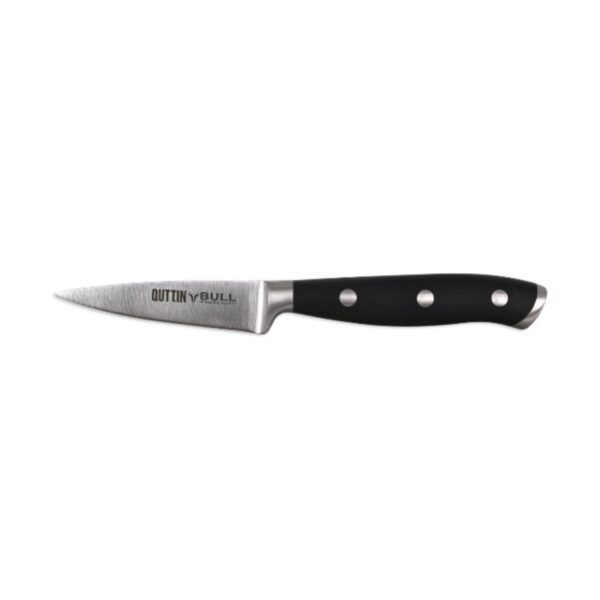 Schälmesser Quttin Bull Schwarz Silberfarben Edelstahl 9 cm (4 Stück) – Bild 2