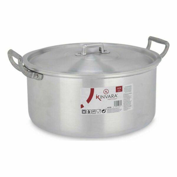 Topf mit Deckel Kinvara 100008 Silberfarben 6,5 L 35 x 16 x 28 cm (6 Stück) – Bild 2