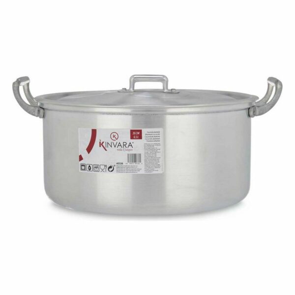 Topf mit Deckel Kinvara 100008 Silberfarben 6,5 L 35 x 16 x 28 cm (6 Stück) – Bild 3