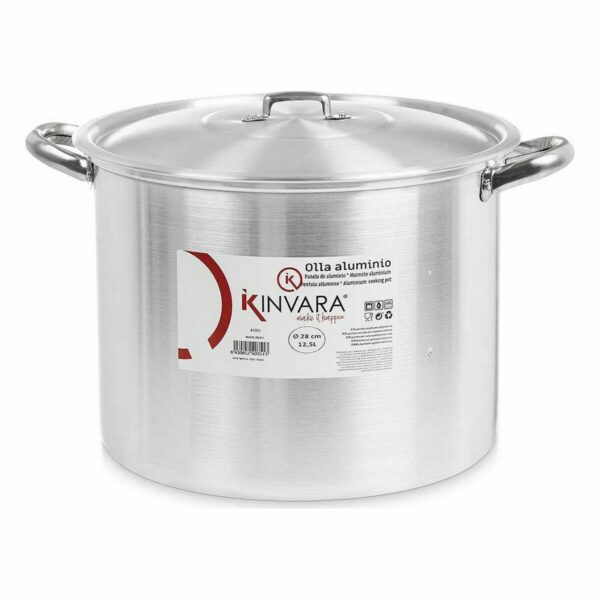 Kochtopf mit Deckel Silberfarben Aluminium 38 x 25 x 31 cm (4 Stück) – Bild 2