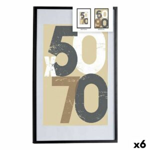 Fotorahmen 62,5 x 2,5 x 92,5 cm Schwarz Kunststoff Holz MDF (6 Stück)