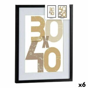 Bilderrahmen für die Wand Schwarz Kunststoff Holz MDF 42,5 x 2,5 x 52,5 cm (6 Stück)