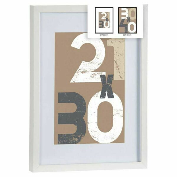 Bilderrahmen für die Wand Weiß Glas Holz MDF 32,5 x 2,5 x 42,5 cm (6 Stück) – Bild 2