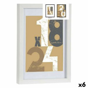 Fotorahmen 668826-WHITE Weiß Glas Holz MDF (6 Stück)