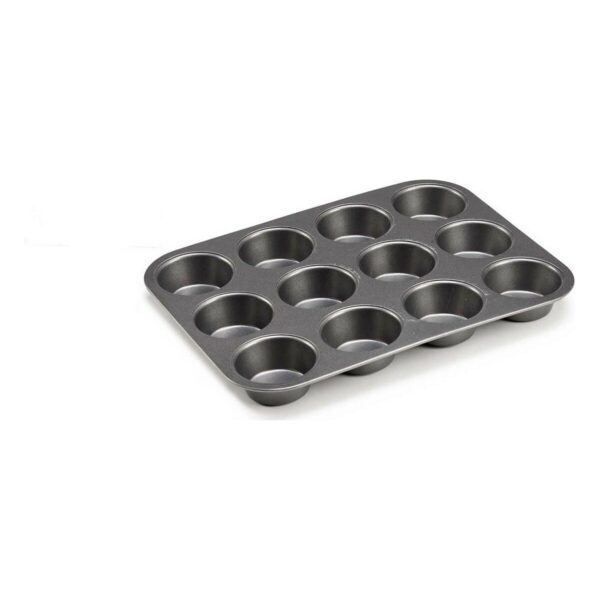 Gebäckbackform Kinvara CK57179 Dunkelgrau Metall Kohlenstoffstahl 20 x 2 x 26 cm (12 Stück) – Bild 2
