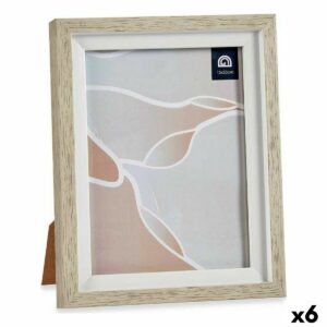 Fotorahmen 18,8 x 23,8 x 2 cm Kristall Beige Weiß Kunststoff (6 Stück)