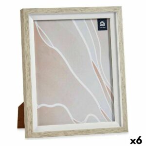 Fotorahmen 24 x 2 x 29 cm Kristall Beige Weiß Kunststoff (6 Stück)