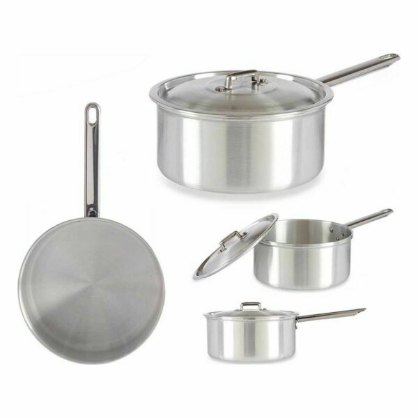 Topf mit Deckel Kinvara 100021 Silberfarben Aluminium 3 L 22 x 12 x 38 cm (10 Stück) – Bild 2