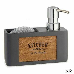 Seifenspender 2 in 1 für Spülbecken Kinvara B5625B-A Polyesterharz 15 x 13 x 6 cm (12 Stück)