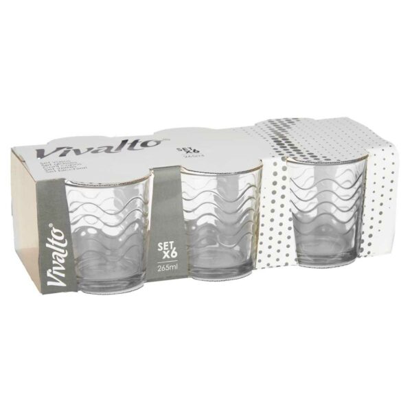 Gläserset Vivalto 79065 Durchsichtig Glas Wellen 265 ml (8 Stück) – Bild 3