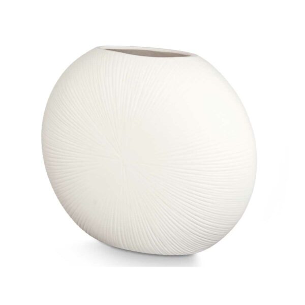 Vase rund Weiß aus Keramik 40 x 34,5 x 16 cm (2 Stück) – Bild 2