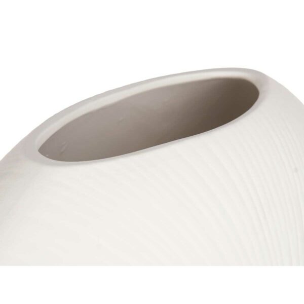 Vase rund Weiß aus Keramik 40 x 34,5 x 16 cm (2 Stück) – Bild 4