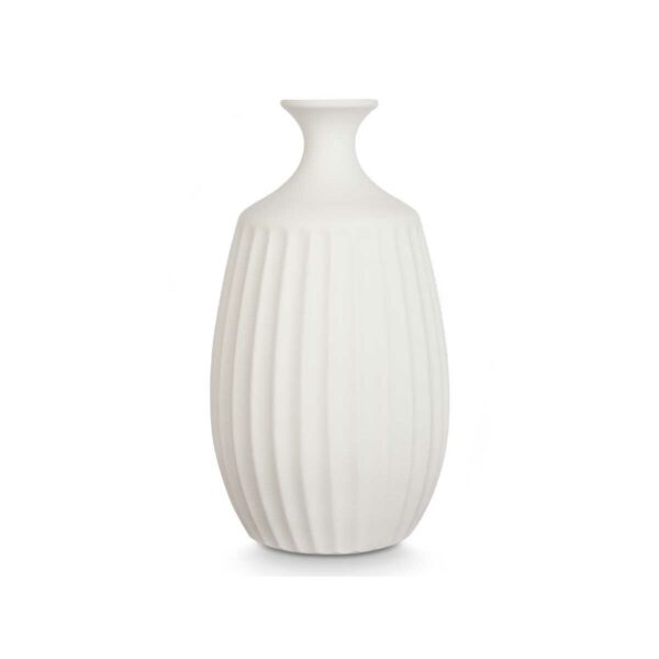 Vase Weiß aus Keramik 21 x 39 x 21 cm (2 Stück) – Bild 2