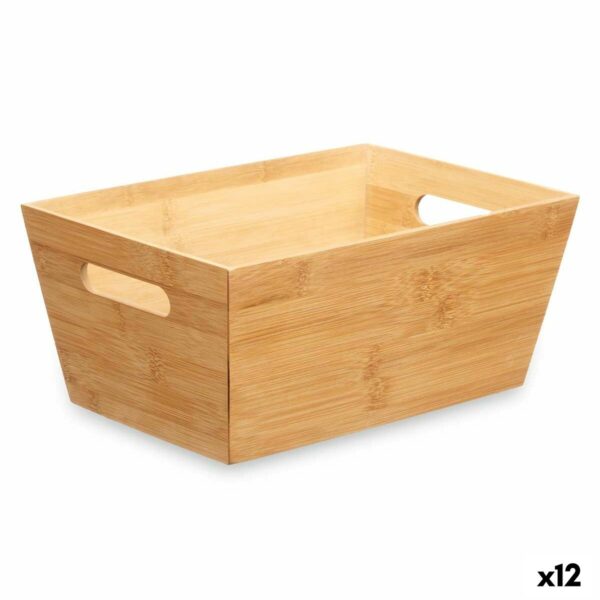 Mehrzweckkorb Kinvara B7656-2515 natürlich Bambus 15 x 29 x 8,5 cm Mit Griffen (12 Stück)