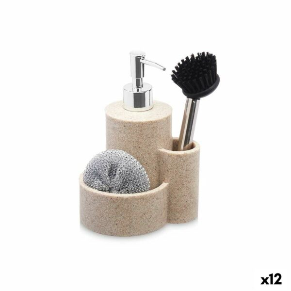 Seifenspender 2 in 1 für Spülbecken Kinvara 92295 Kunststoff Polyesterharz 14 x 18,5 x 12 cm Küche (12 Stück)