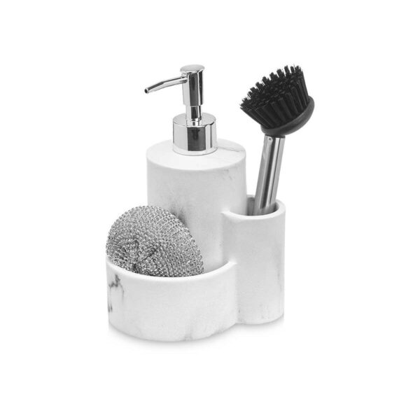 Seifenspender 2 in 1 für Spülbecken Kinvara B5614 Kunststoff Polyesterharz 14 x 18,5 x 12 cm Küche (12 Stück) – Bild 3