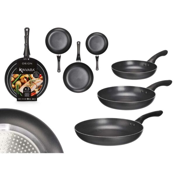 Pfannen-Set Kinvara 1 Schwarz Aluminium Bakelit 20 x 4 cm 28 x 5 cm 24 x 4,5 cm (6 Stück) – Bild 2