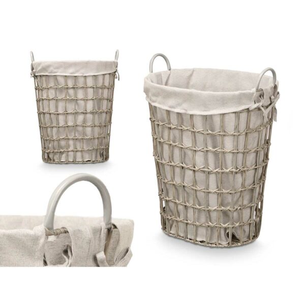 Korb Kipit HX30553 Grau Polyester Stoff Polypropylen Eisen Kunststoff 50 % Baumwolle (6 Stück) – Bild 3